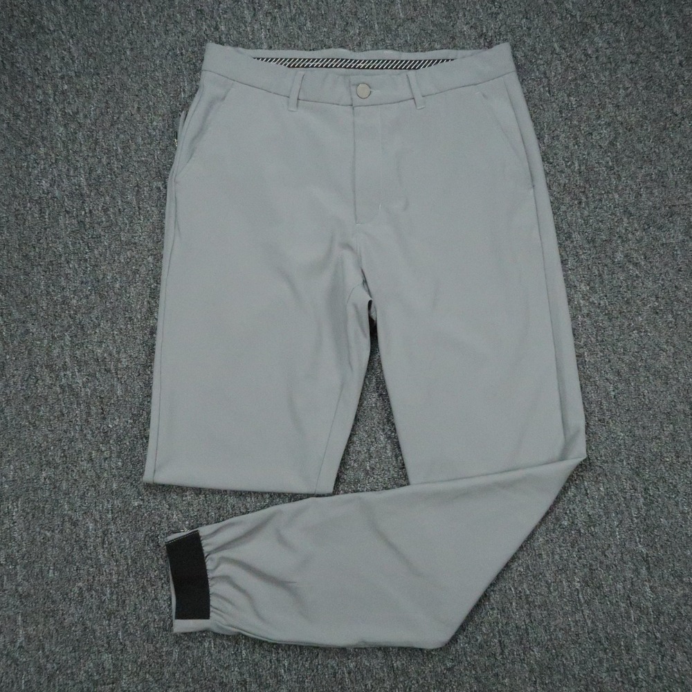 Primo Pants Mens 32x31 Gray Straight Stretch Trouser Zip Ankle Performance *